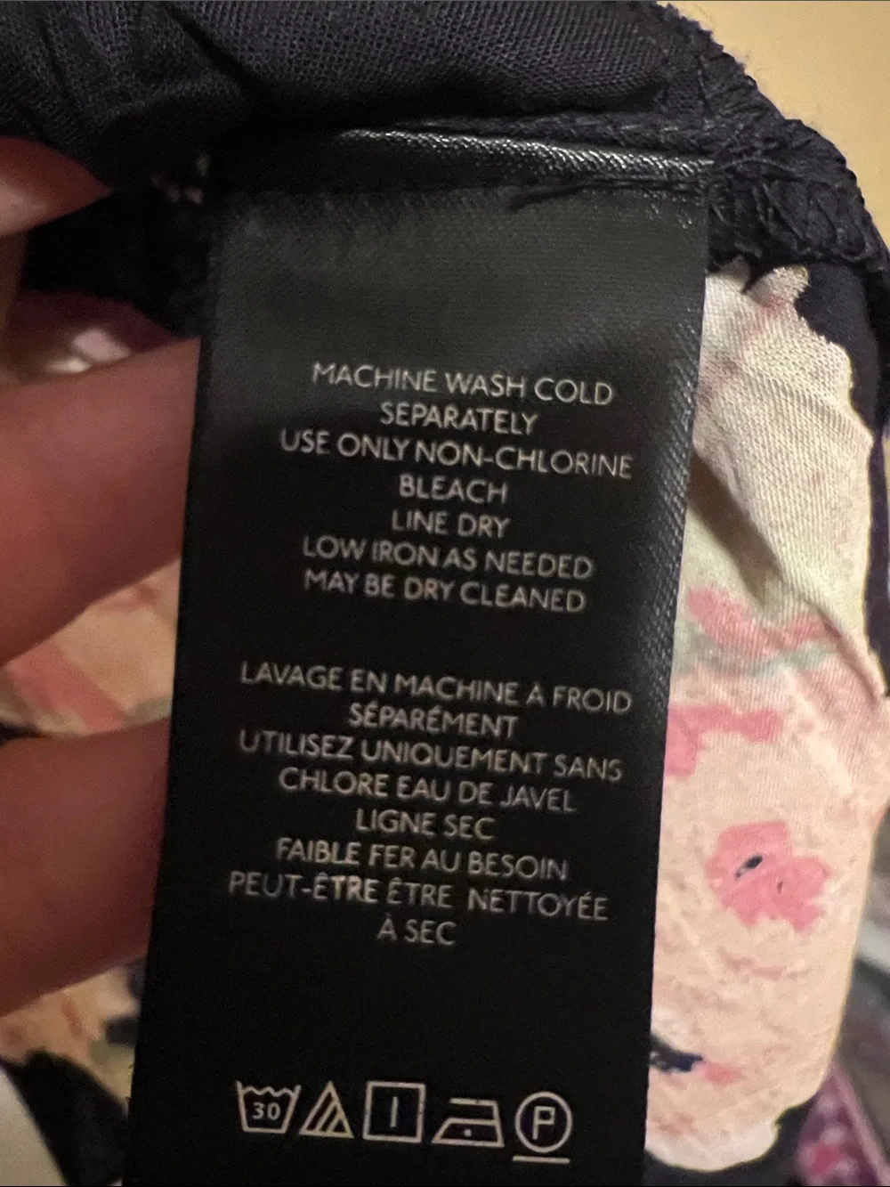 Free People Black Floral Mini Dress with Pink Flowers
